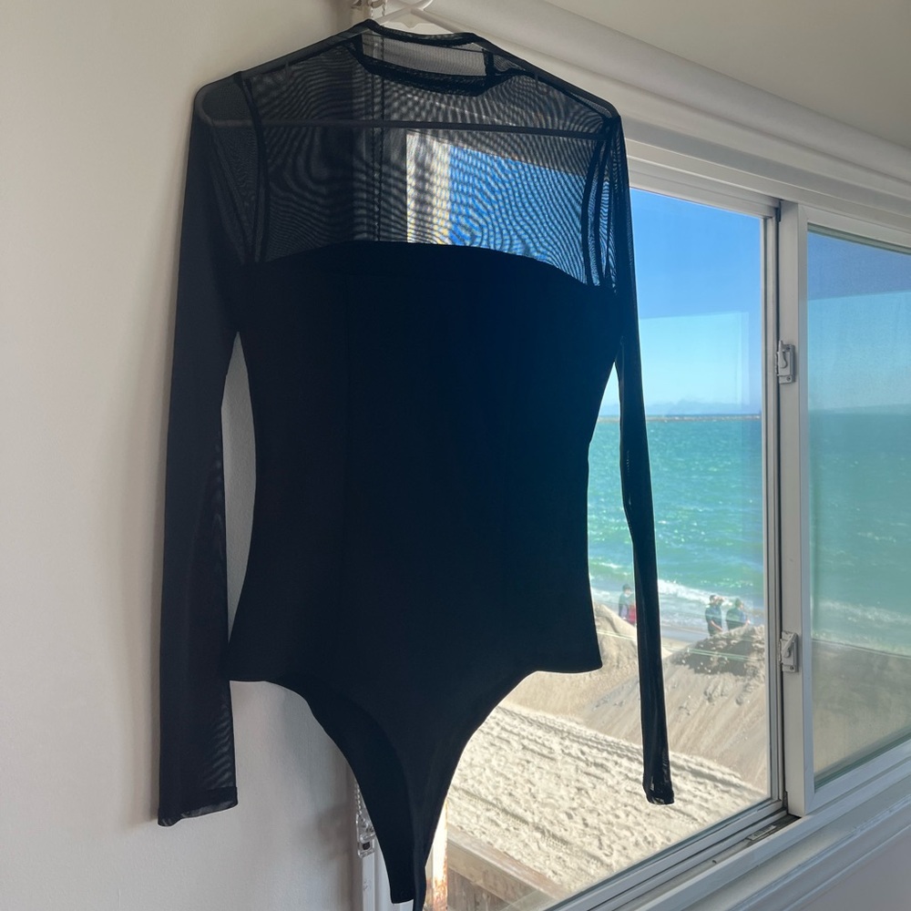 Abercrombie and Fitch Black Mesh bodysuit